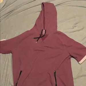 Short sleeved hoodie.